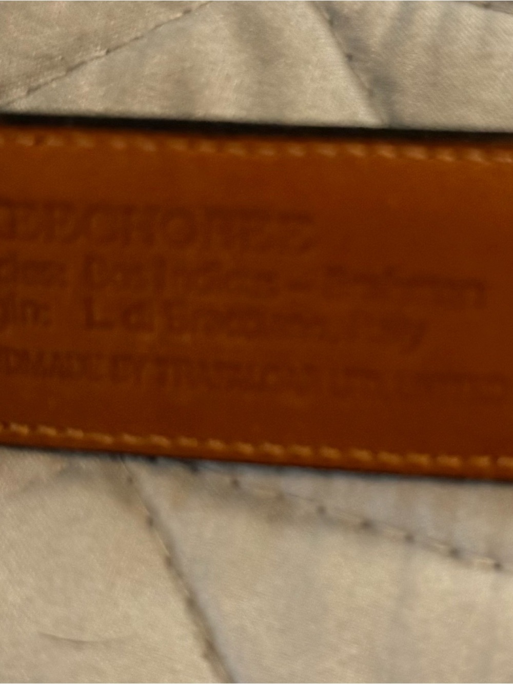 Trafalgar Tan Leather Men’s Belt with Embossed Size - Picture 2 of 4